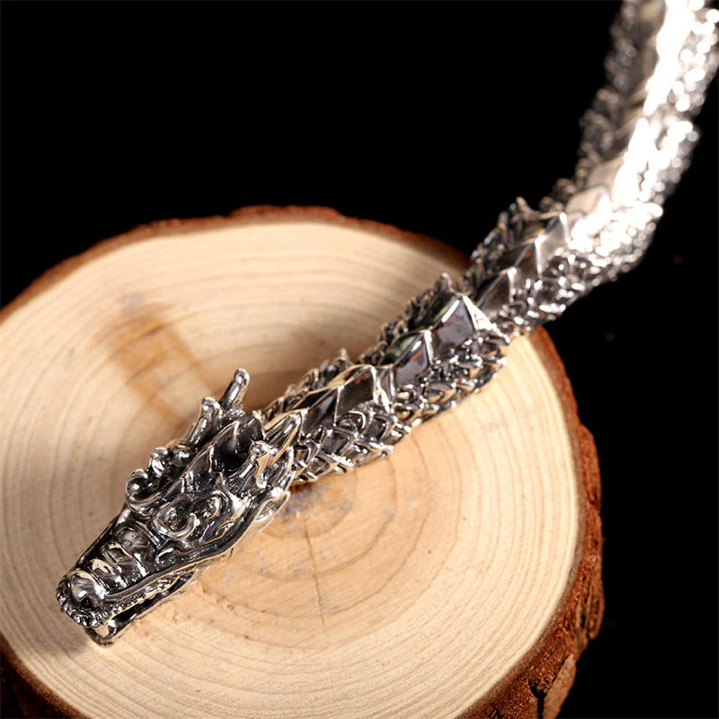 925 Sterling Silver Dragon Luck & Success Bracelet - Image 4