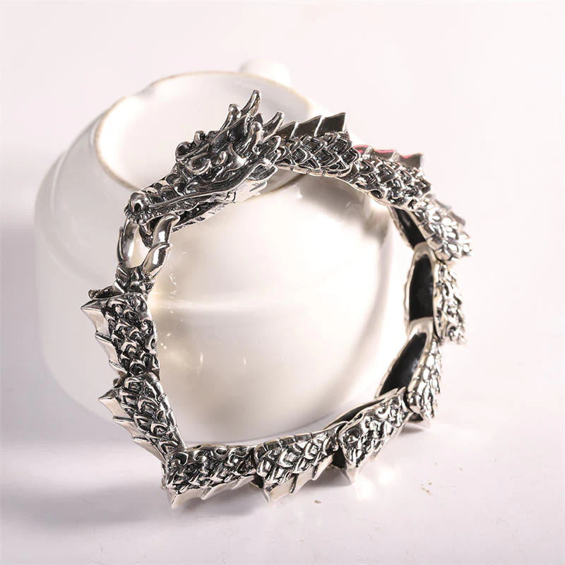925 Sterling Silver Dragon Luck & Success Bracelet - Image 5