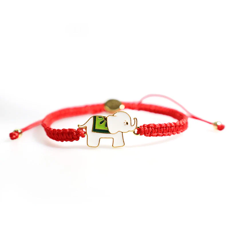 Sterling Silver Red String Elephant Bracelet for Luck & Protection - Image 7