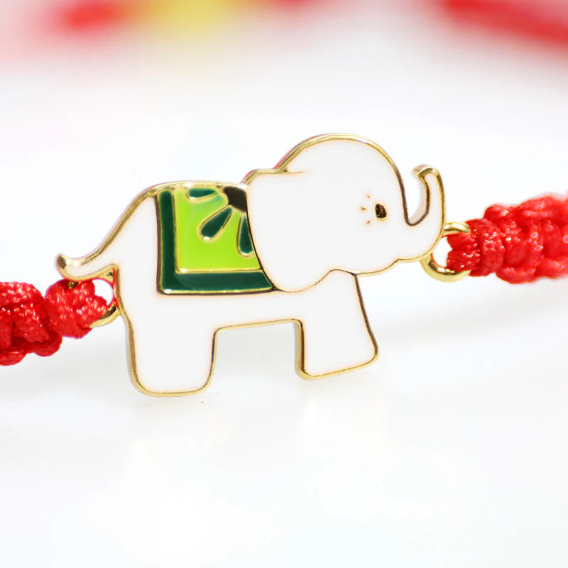 Sterling Silver Red String Elephant Bracelet for Luck & Protection - Image 8