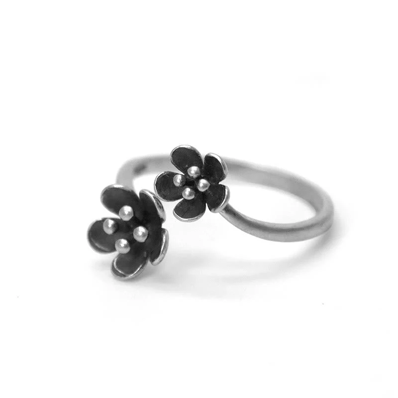 925 Sterling Silver Spiritual Flower Ring - Image 7