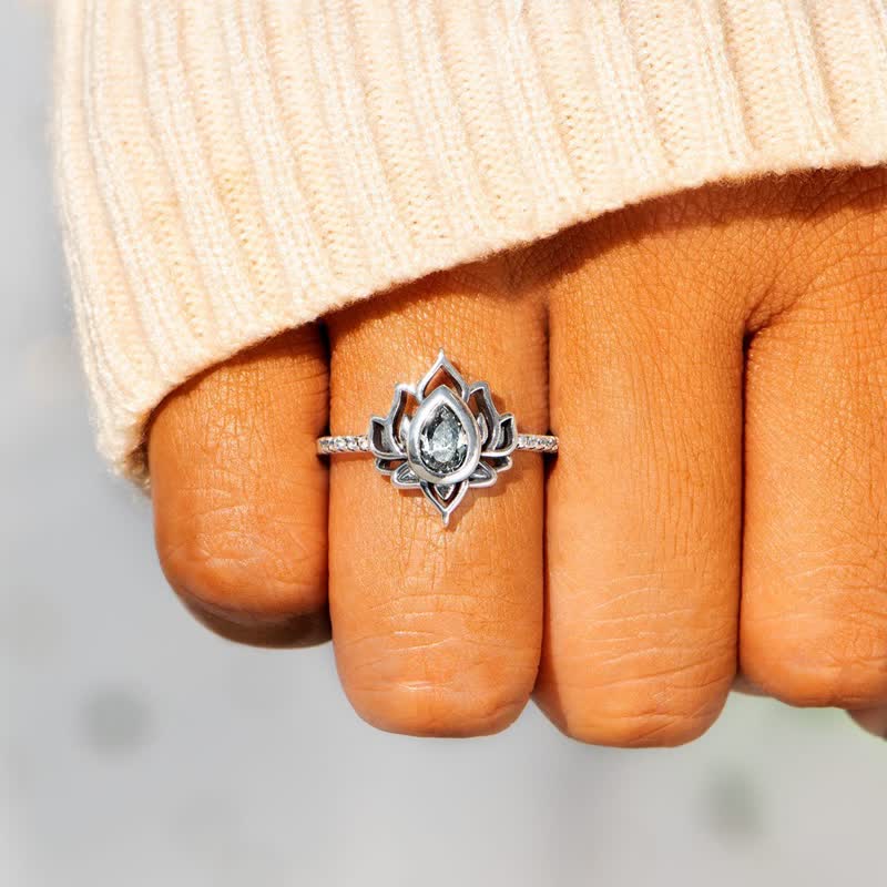 Sterling Silver Lotus Blessing Ring for Protection - Image 6