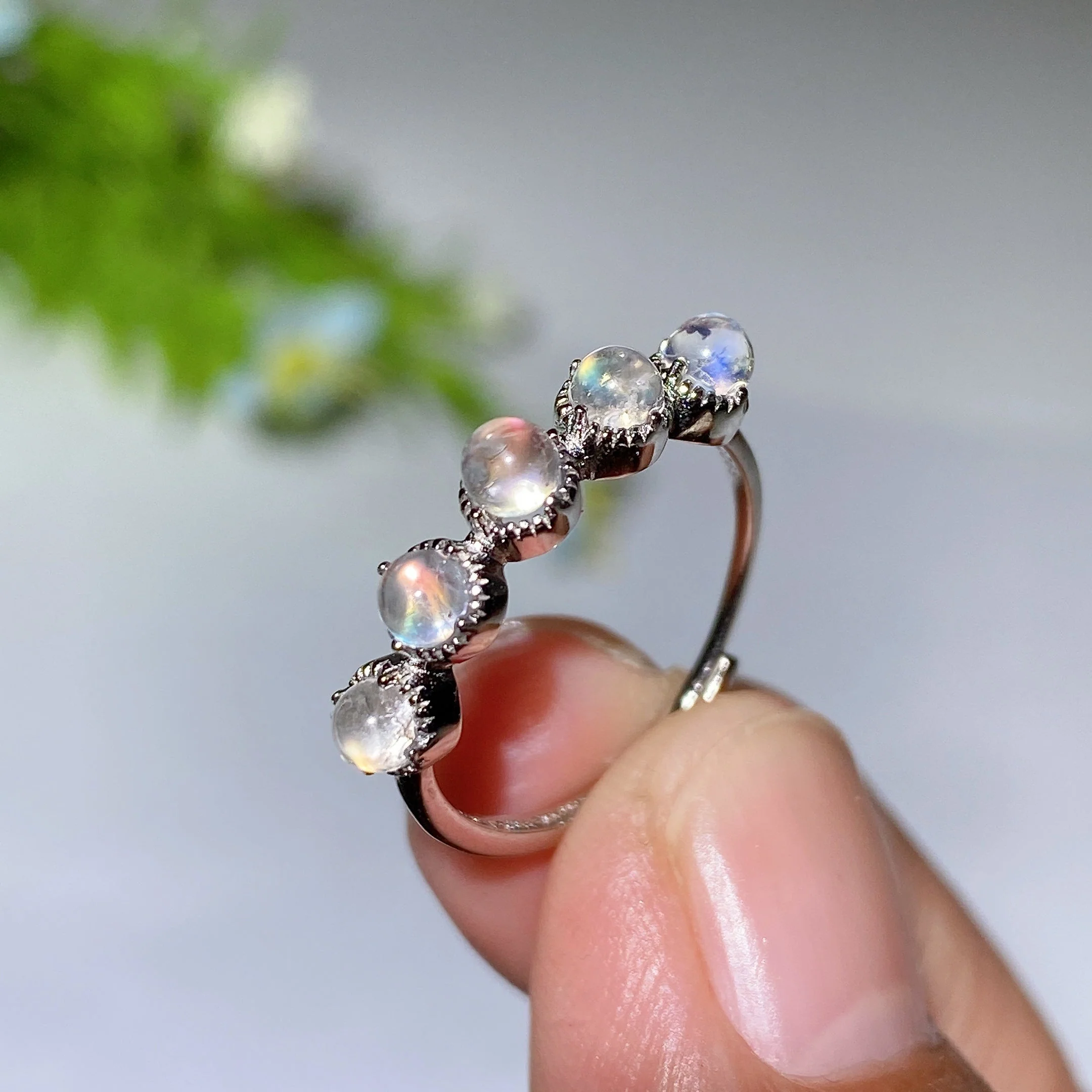 Sterling Silver Moonstone Ring with Healing Properties - Image 3