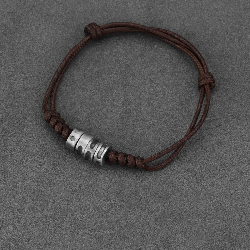 Morse Code Sterling Silver Wax Rope Bracelet - Image 10