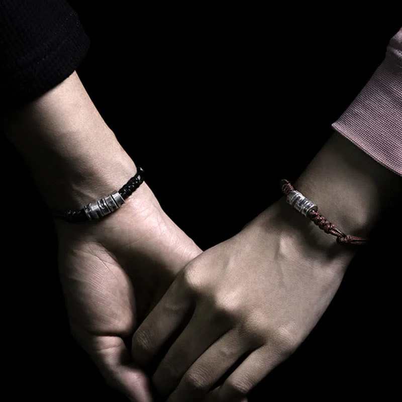 Morse Code Sterling Silver Wax Rope Bracelet - Image 15