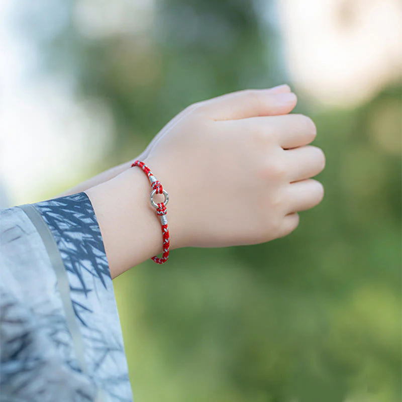 Unisex Red String Safety Bracelet | Sterling Silver Luck Charm - Image 4