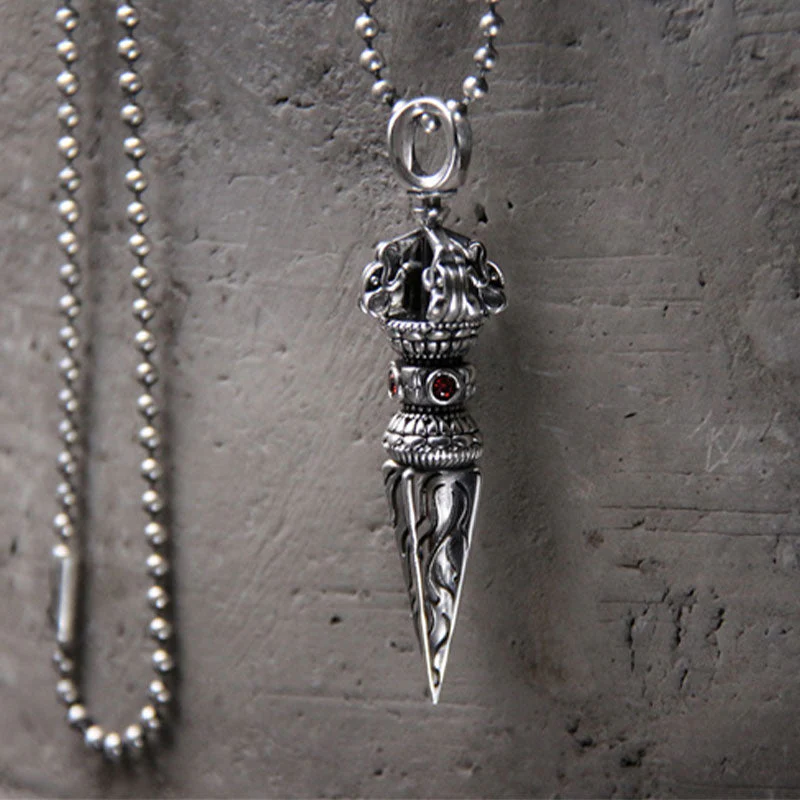 925 Sterling Silver Vajra Spiritual Power Necklace - Image 3