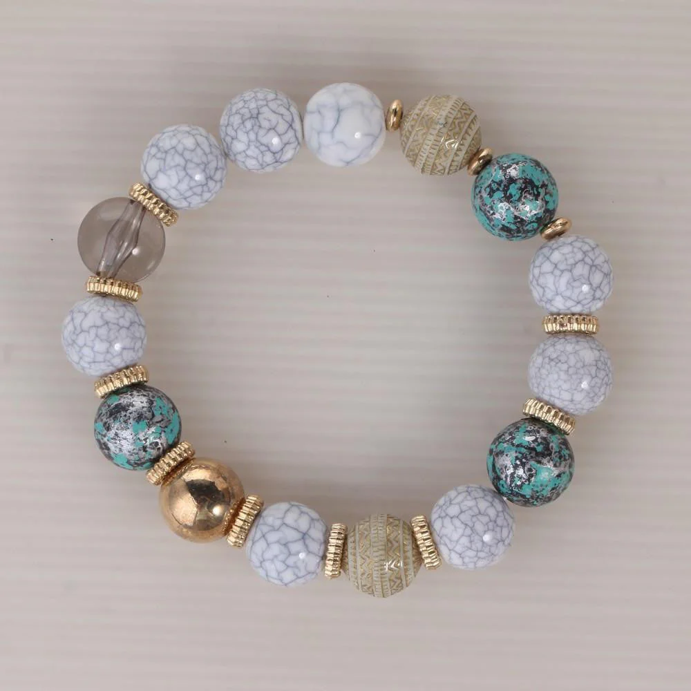 3-Piece Stone and Wood Beads Elephant Charm Boho Bracelet Set - Image 6