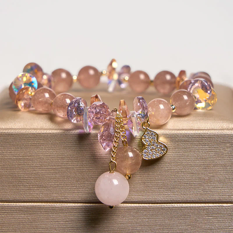 Strawberry Quartz Positive Spiritual Bracelet 14-16cm - Image 3