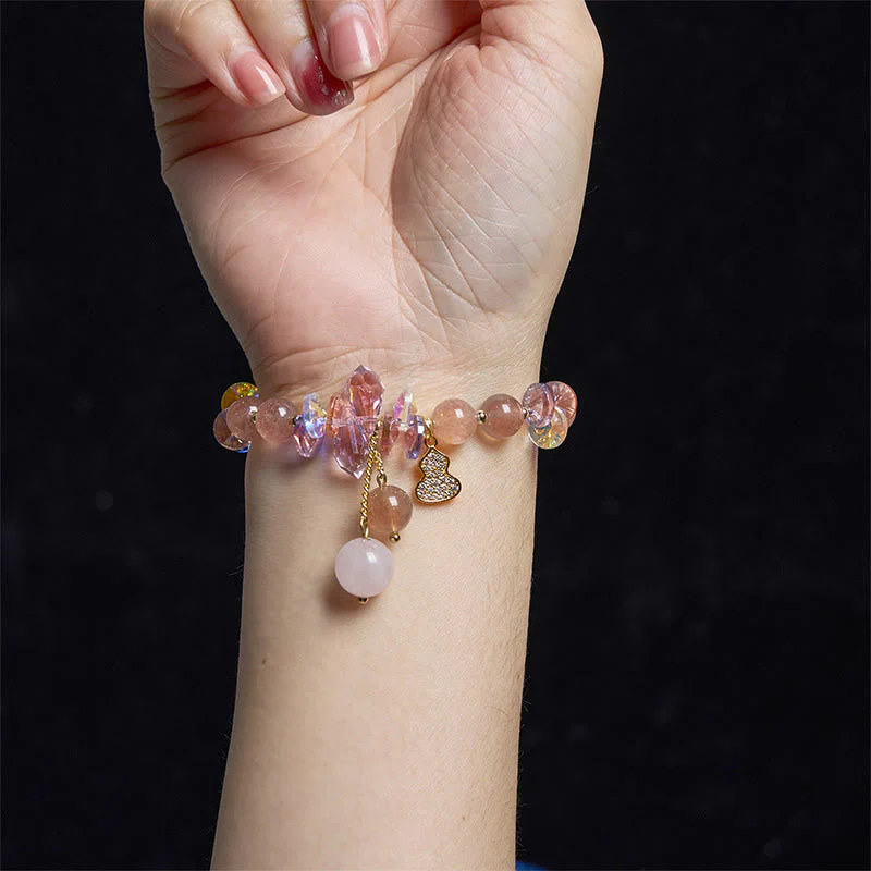Strawberry Quartz Positive Spiritual Bracelet 14-16cm - Image 9