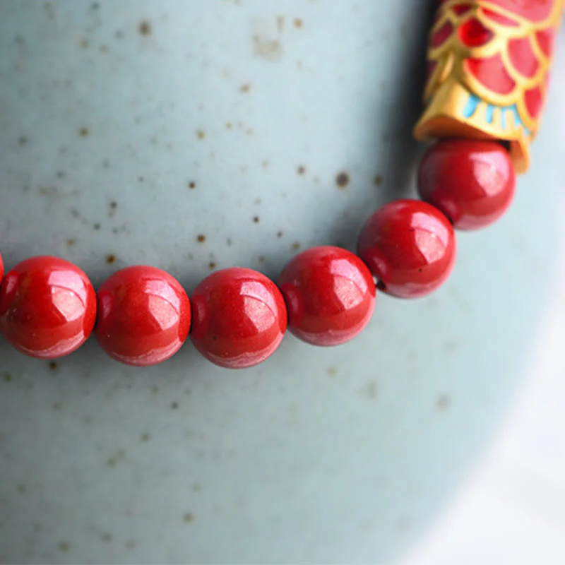 4mm Strawberry Quartz Lucky Koi Fish Healing Bracelet - Image 7
