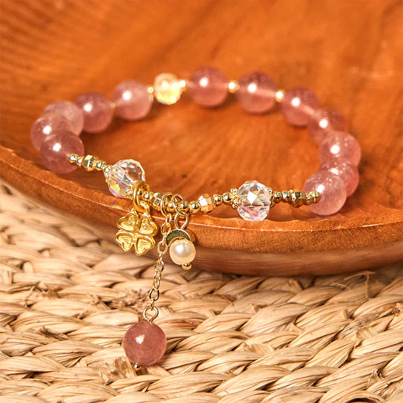 8mm Strawberry Quartz Bracelet for Women | Love & Healing - Image 2
