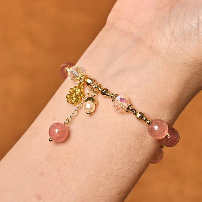 8mm Strawberry Quartz Bracelet for Women | Love & Healing - Image 3