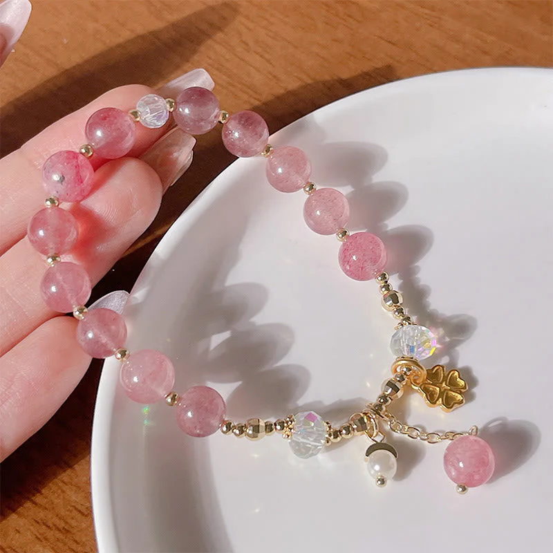 8mm Strawberry Quartz Bracelet for Women | Love & Healing - Image 4
