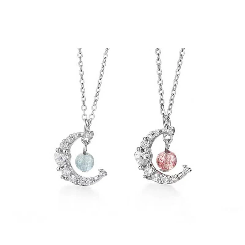 Strawberry Quartz Blue Crystal Love Healing Necklace - Image 14