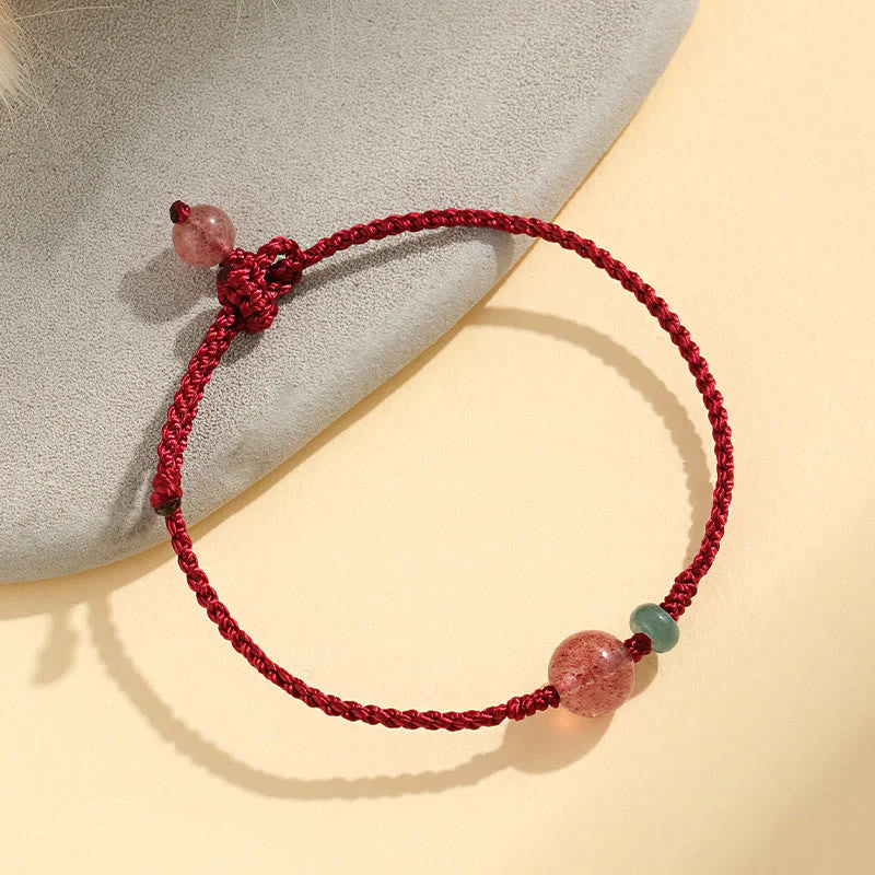 6mm Strawberry Quartz Jade Healing Bracelet for Women - Image 3