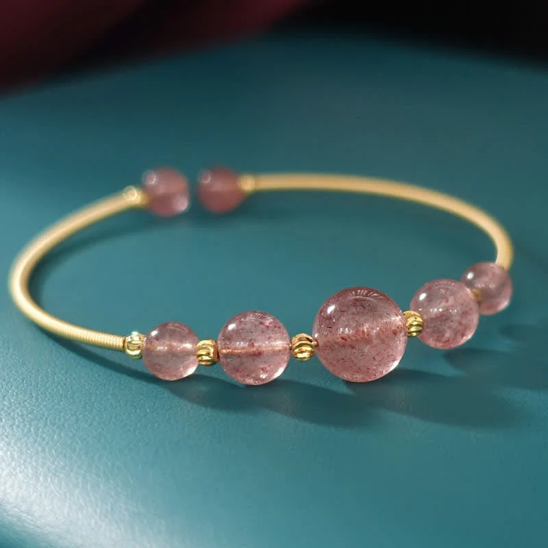 Strawberry Quartz Love Healing Bracelet | Premium Chain - Image 4