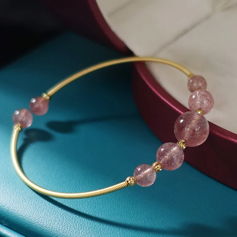 Strawberry Quartz Love Healing Bracelet | Premium Chain - Image 6