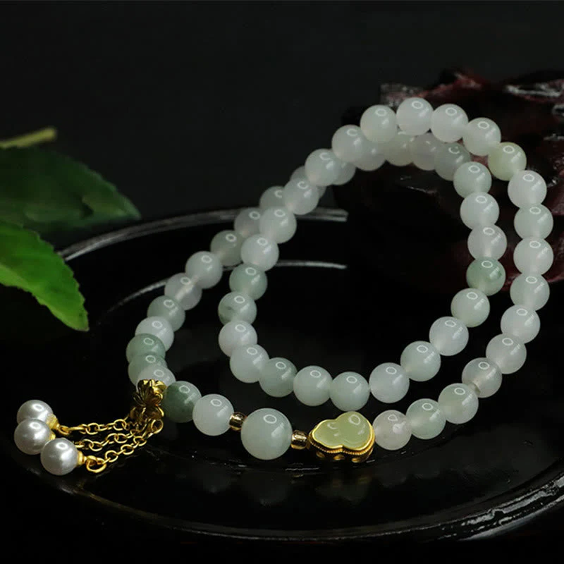 6mm Tianshan Jade Lotus Prosperity Bracelet for Women - Image 4