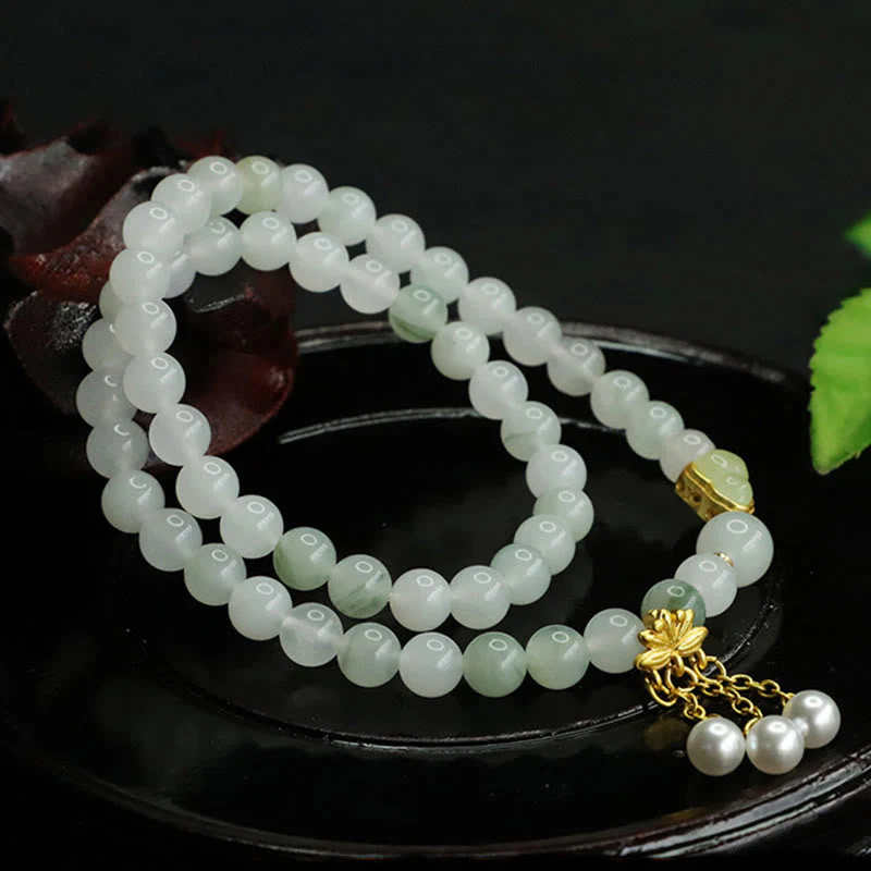 6mm Tianshan Jade Lotus Prosperity Bracelet for Women - Image 6