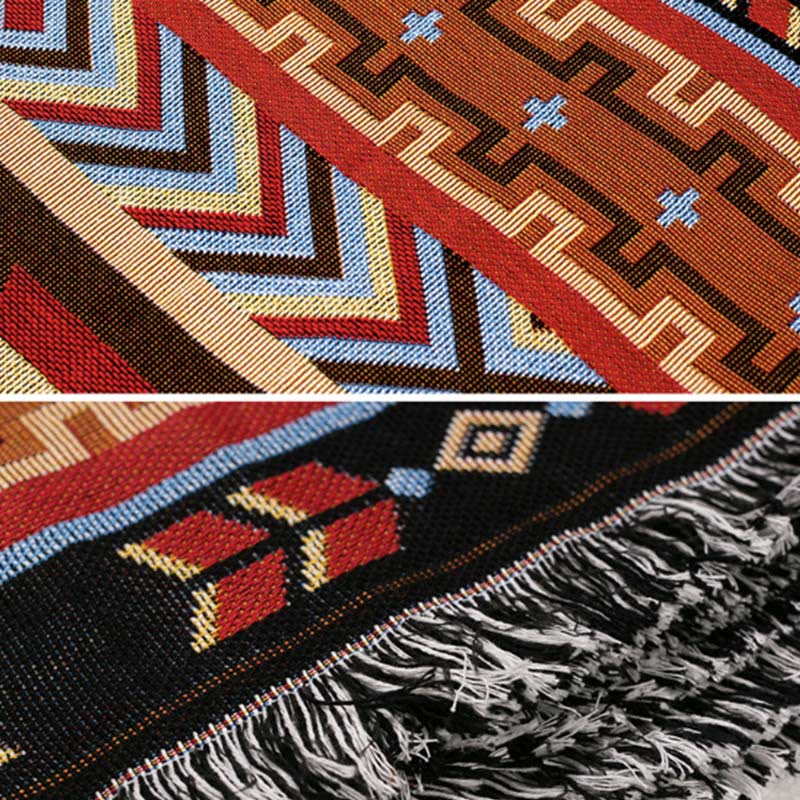Geometric Tibetan Blanket 90x180cm Warm Comfortable Throw - Image 10