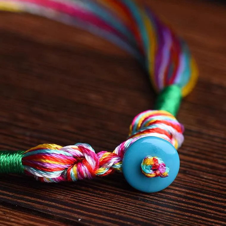 Tibetan Five Colorful Thread Red String Protection Bracelet - Image 6