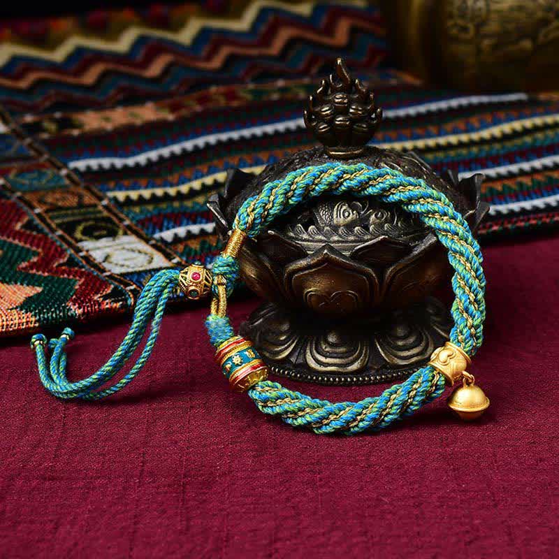 Tibetan Handmade Luck Protection Thangka Prayer Bracelet - Image 10
