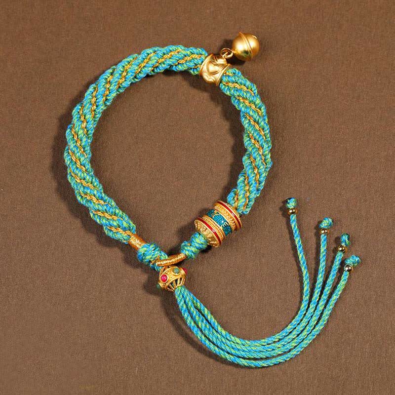 Tibetan Handmade Luck Protection Thangka Prayer Bracelet - Image 11
