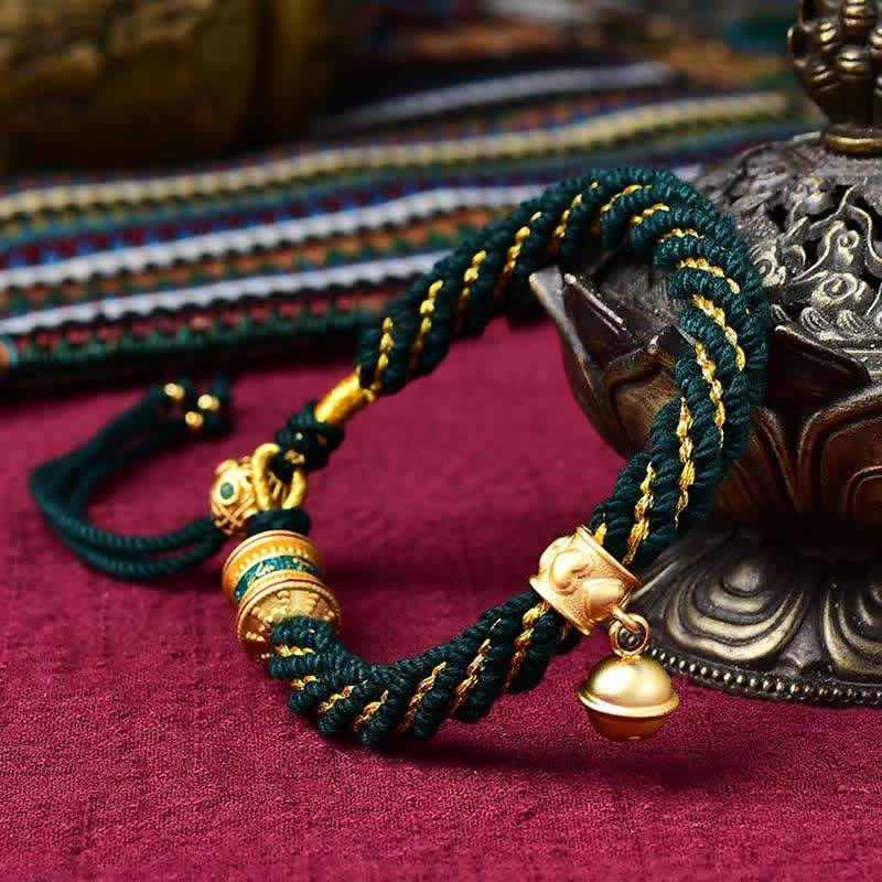 Tibetan Handmade Luck Protection Thangka Prayer Bracelet - Image 12