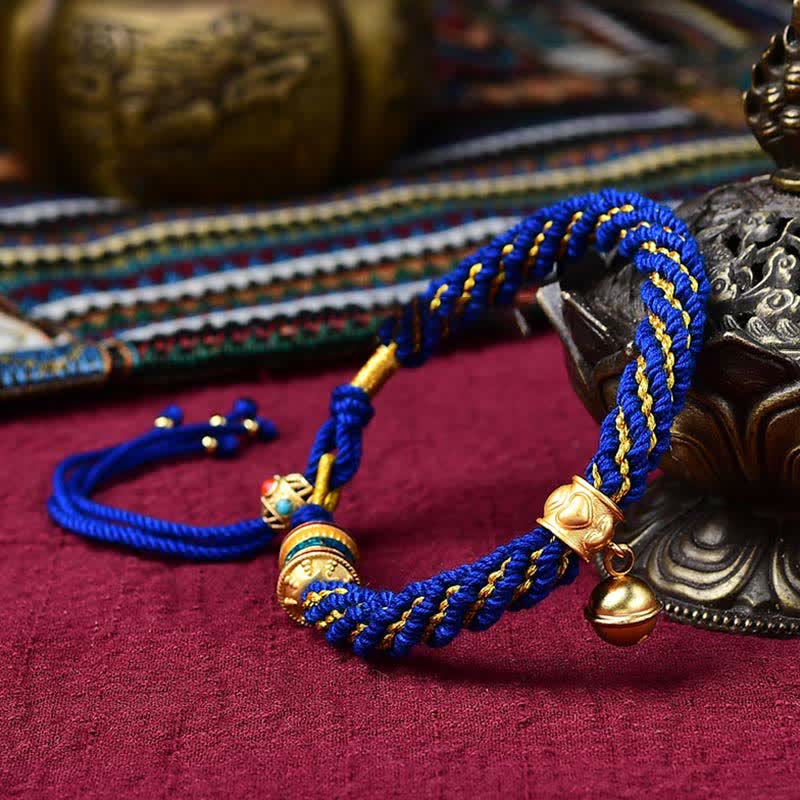Tibetan Handmade Luck Protection Thangka Prayer Bracelet - Image 14