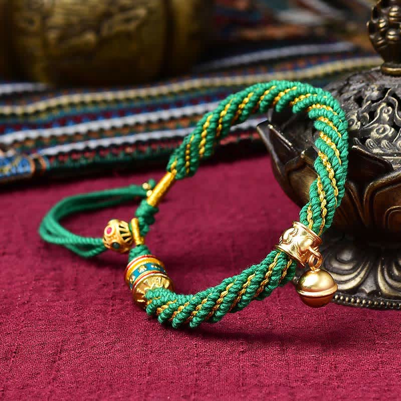 Tibetan Handmade Luck Protection Thangka Prayer Bracelet - Image 18