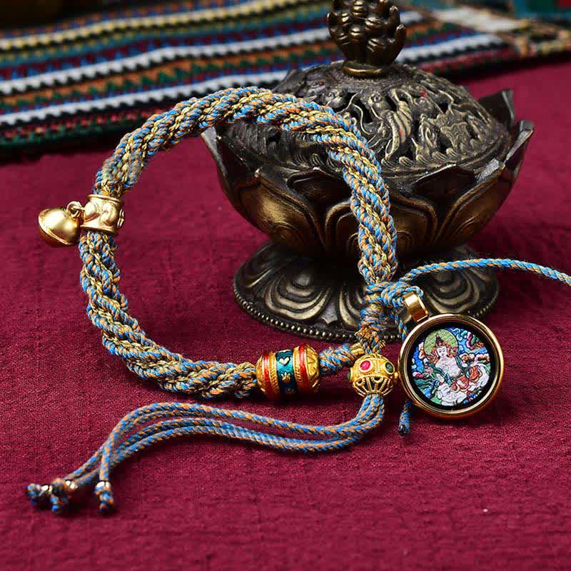 Tibetan Handmade Luck Protection Thangka Prayer Bracelet - Image 20