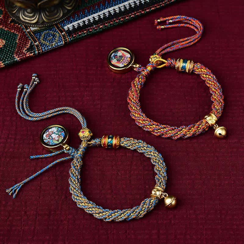 Tibetan Handmade Luck Protection Thangka Prayer Bracelet - Image 21