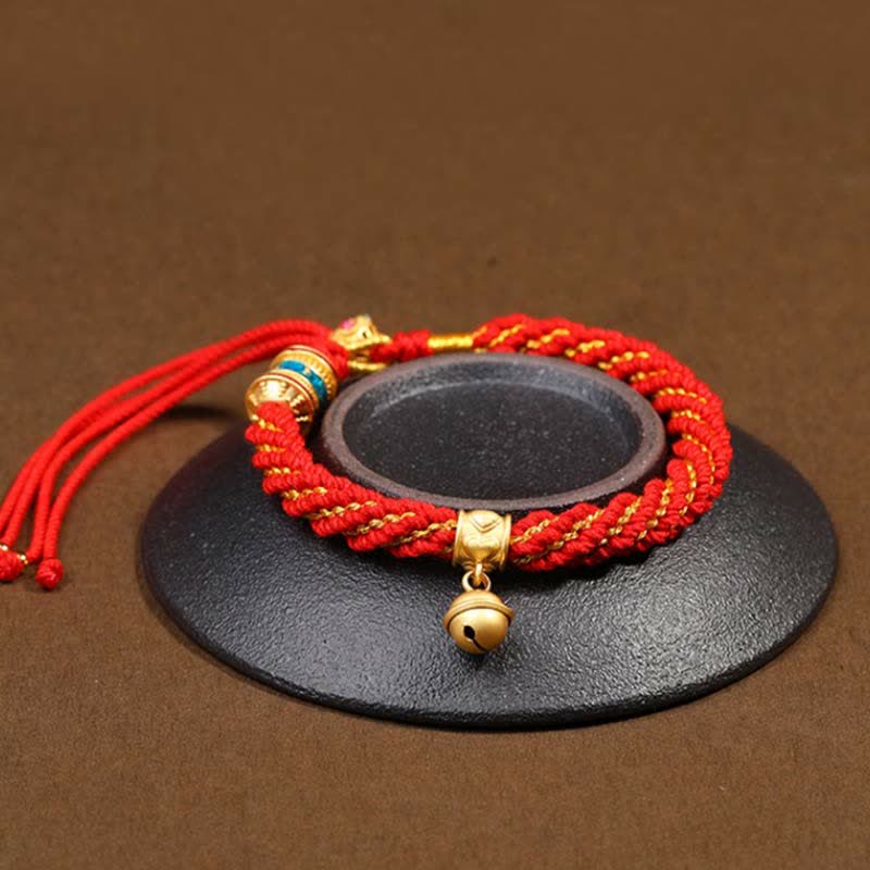 Tibetan Handmade Luck Protection Thangka Prayer Bracelet - Image 4