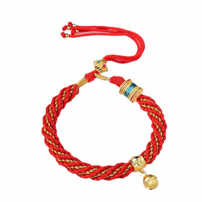 Tibetan Handmade Luck Protection Thangka Prayer Bracelet - Image 7