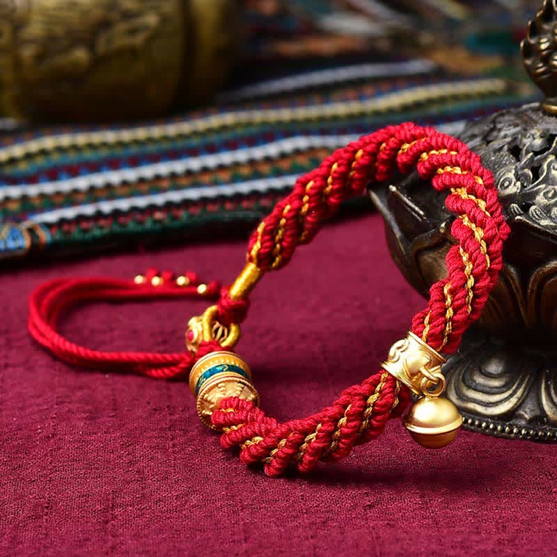 Tibetan Handmade Luck Protection Thangka Prayer Bracelet - Image 8