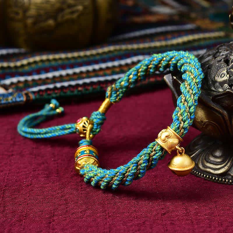 Tibetan Handmade Luck Protection Thangka Prayer Bracelet - Image 9