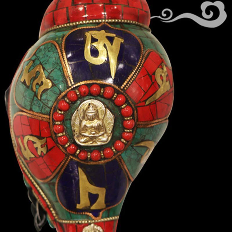 Tibetan Handmade Shankha Conch Shell 23cm | Zen Decor - Image 11
