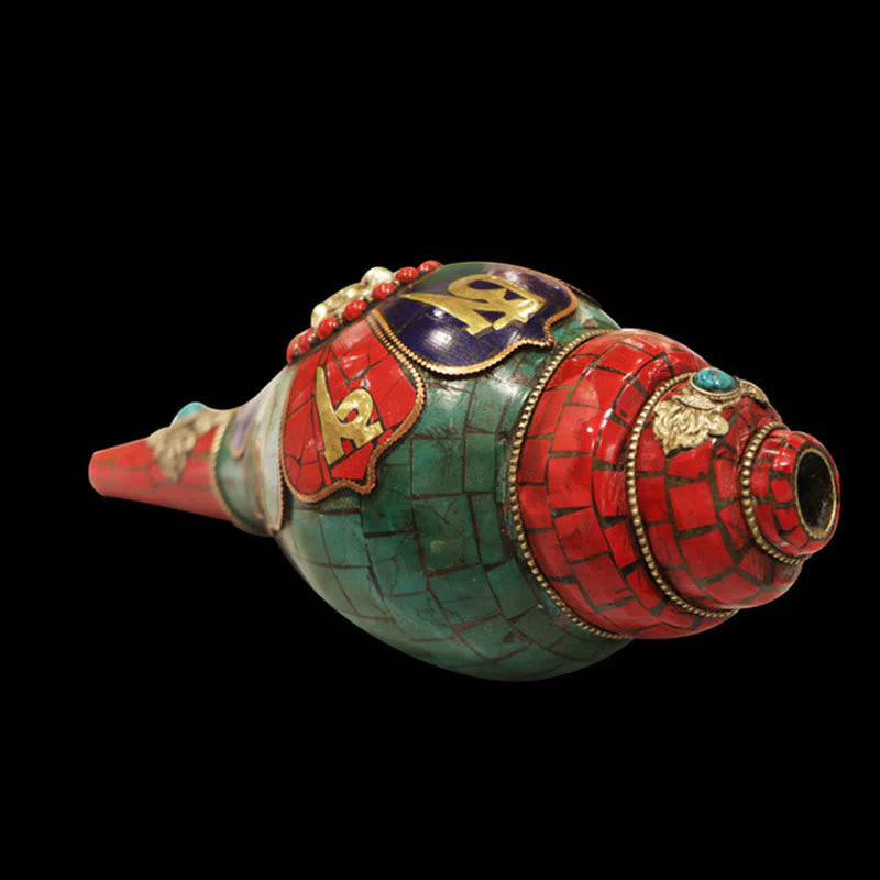 Tibetan Handmade Shankha Conch Shell 23cm | Zen Decor - Image 14