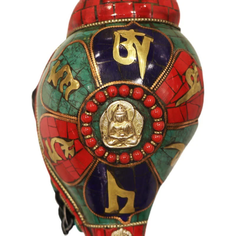 Tibetan Handmade Shankha Conch Shell 23cm | Zen Decor - Image 15