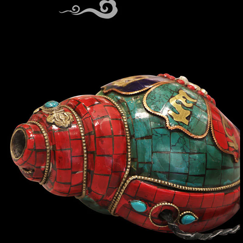 Tibetan Handmade Shankha Conch Shell 23cm | Zen Decor - Image 5