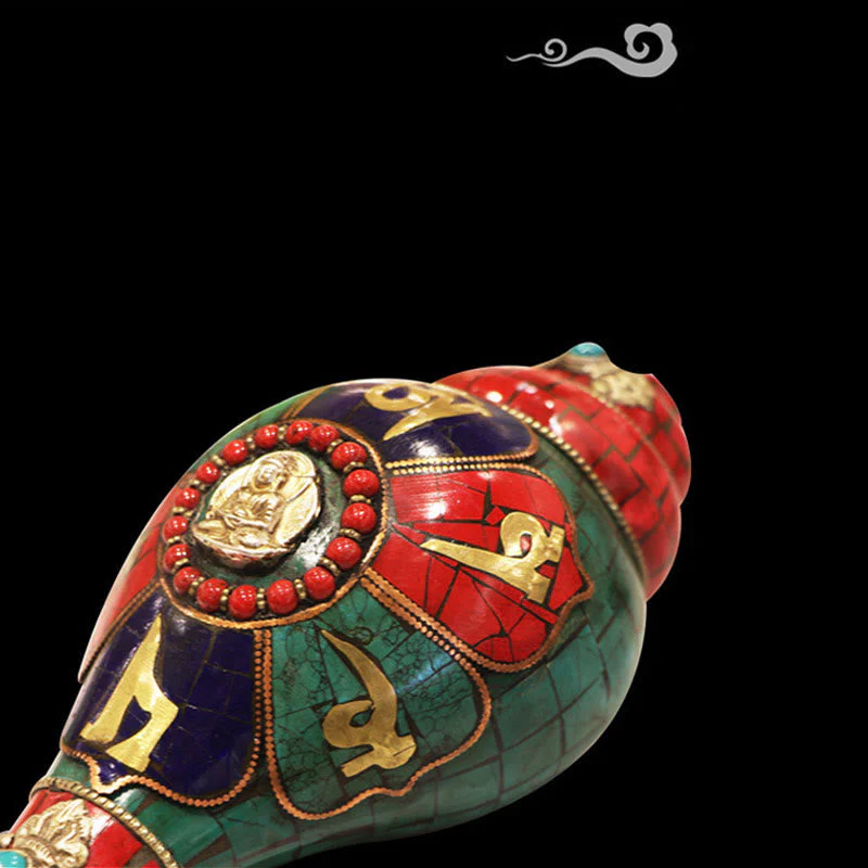 Tibetan Handmade Shankha Conch Shell 23cm | Zen Decor - Image 7