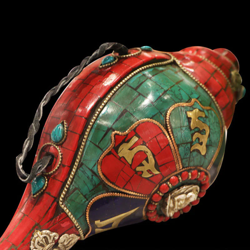 Tibetan Handmade Shankha Conch Shell 23cm | Zen Decor - Image 8