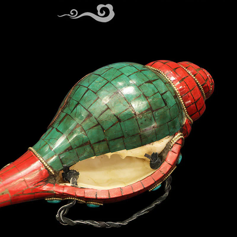 Tibetan Handmade Shankha Conch Shell 23cm | Zen Decor - Image 9