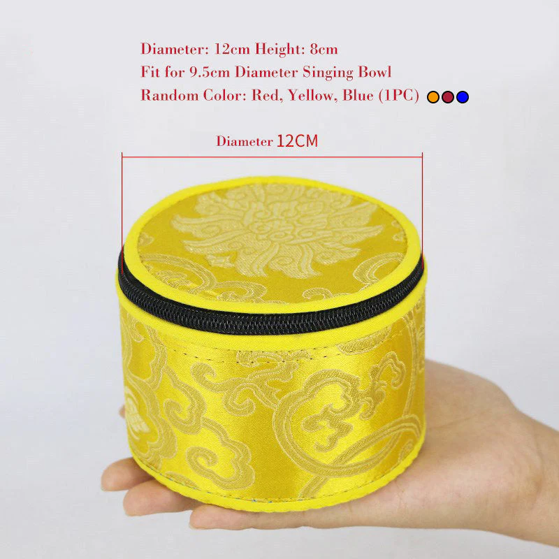 Tibetan Singing Bowl Storage Bag with Zipper Closure 14cm - Image 9