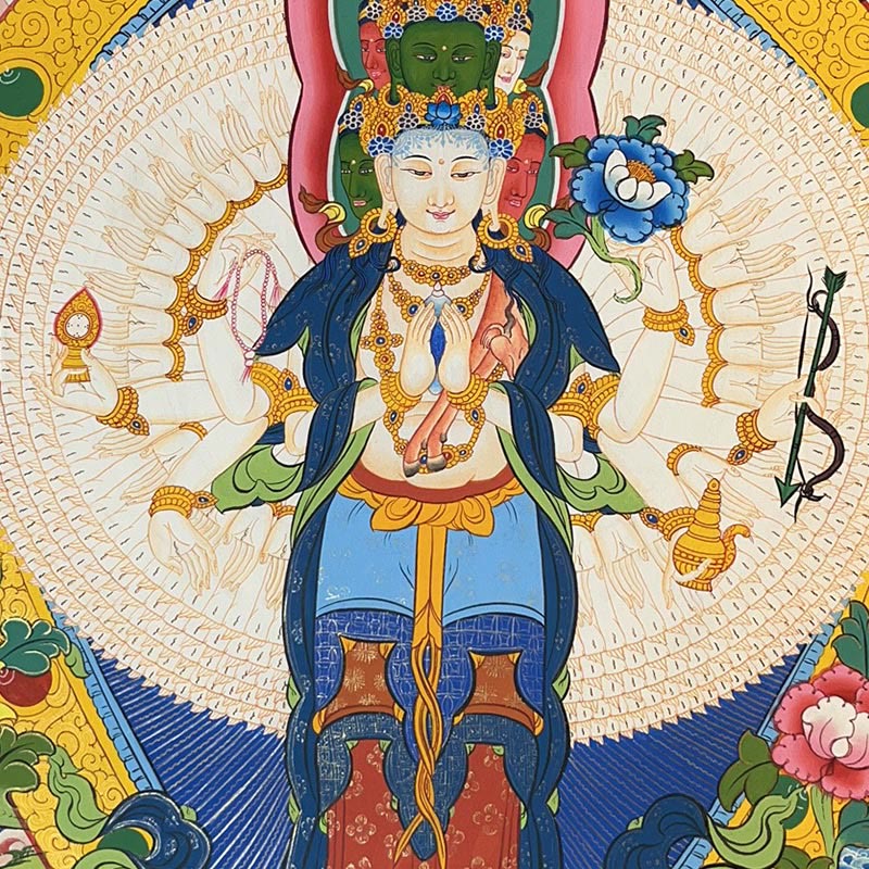 27.56 inch Tibetan Thangka Mandala Wall Art Decoration - Image 4