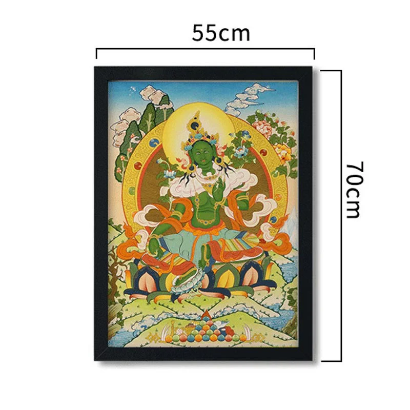 27.56 inch Tibetan Thangka Mandala Wall Art Decoration - Image 7