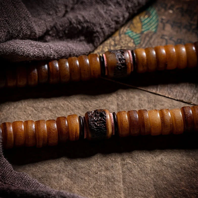 Tibetan Yak Bone 108-Bead Strength Mala Bracelet - Image 4