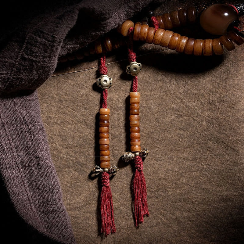 Tibetan Yak Bone 108-Bead Strength Mala Bracelet - Image 7