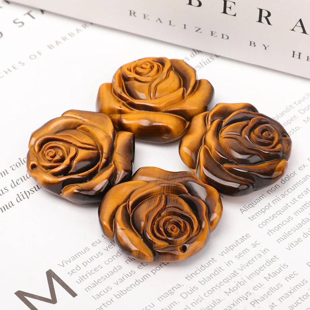 Tiger Eye 3cm Rose Carving Figurine for Meditation - Image 6